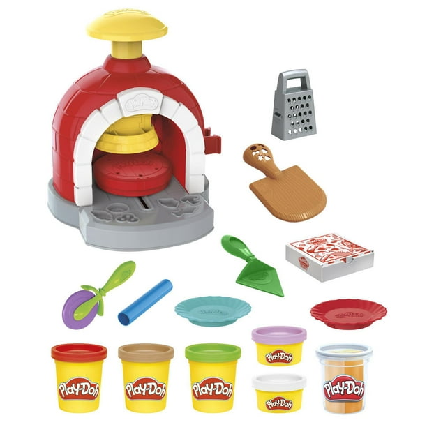 Play-Doh Kitchen Creations, coffret Four à pizza avec 6 pots de pâte à  modeler et 8 accessoires À partir de 3 ans 