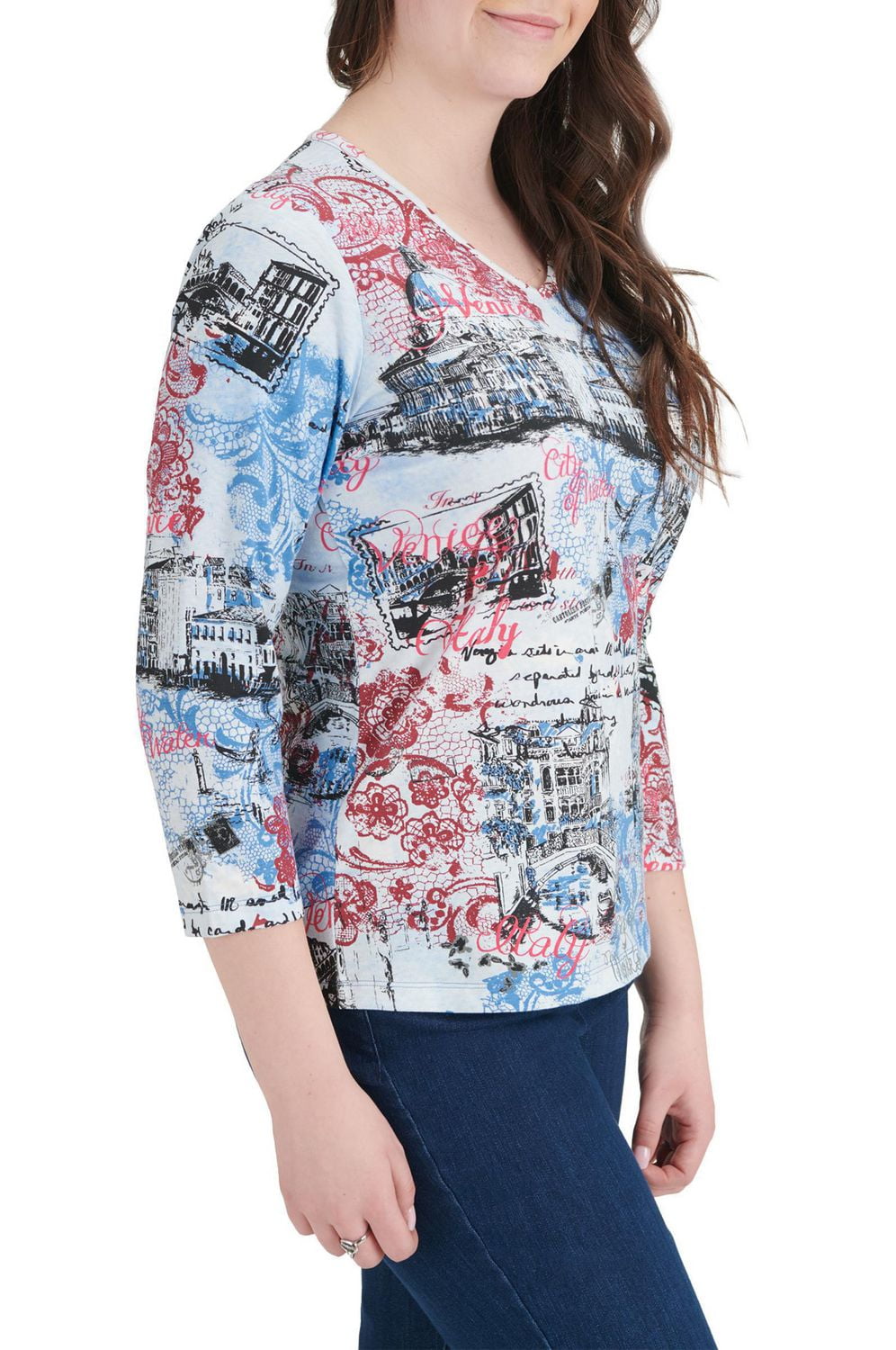 Alia Women's 3/4 Sleeve Crew Neck Top