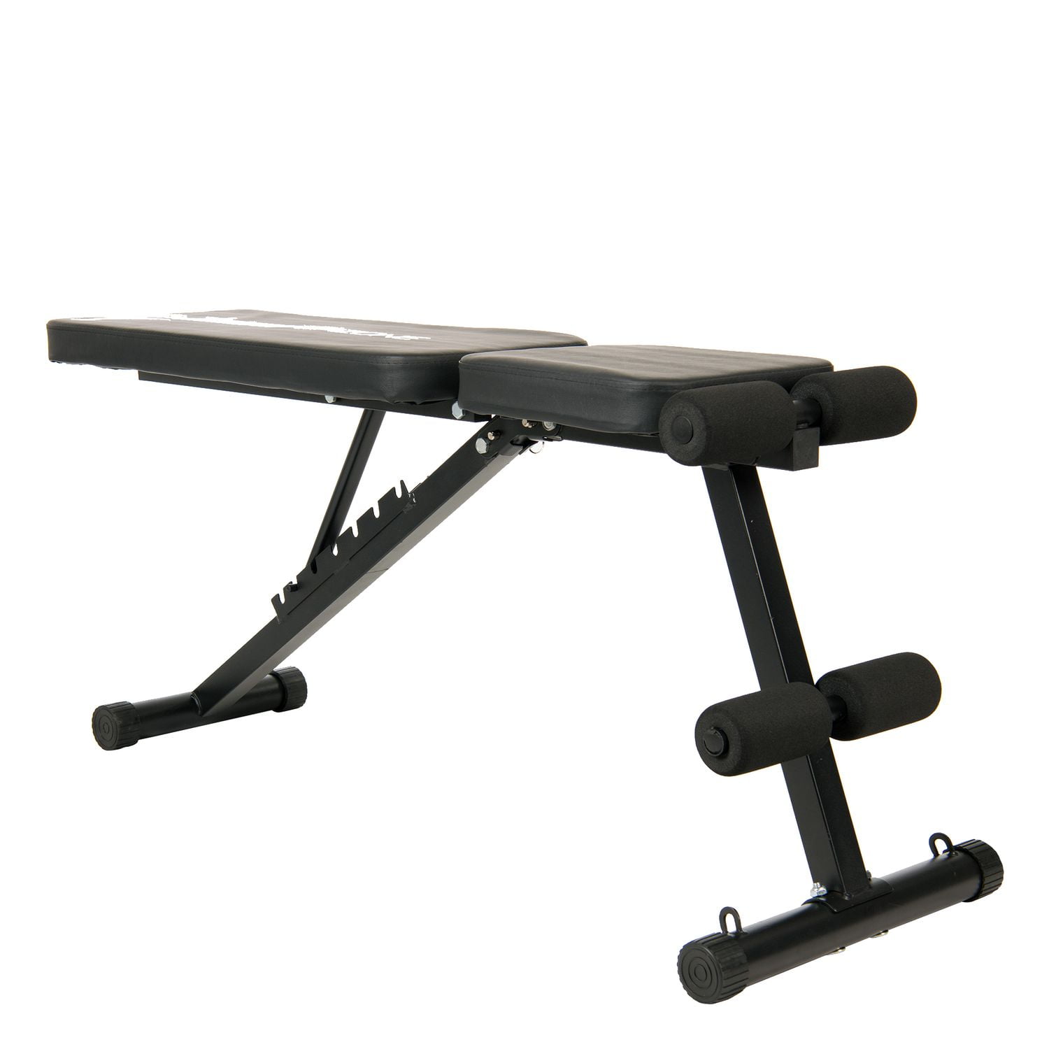 GoZone Foldable Weight Bench with Resistance Bands – Black, Padded ankle  bar 