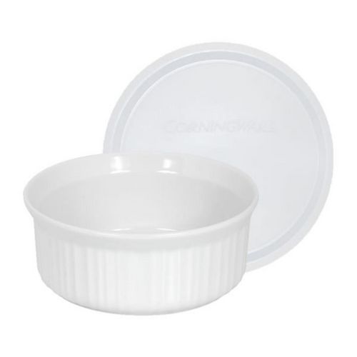 Corningware French White Pop-Ins 16-Ounce Round Dish with Plastic Cover
