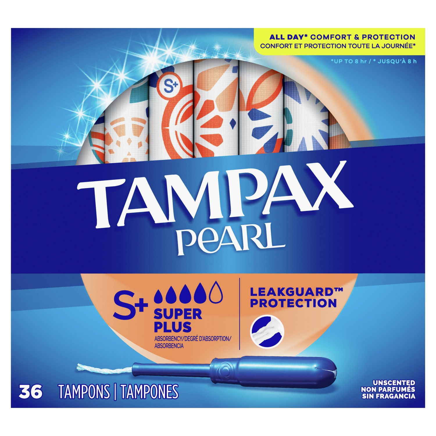 Tampax Pearl Plastic Tampons, Regular/Super/Super Plus Absorbency