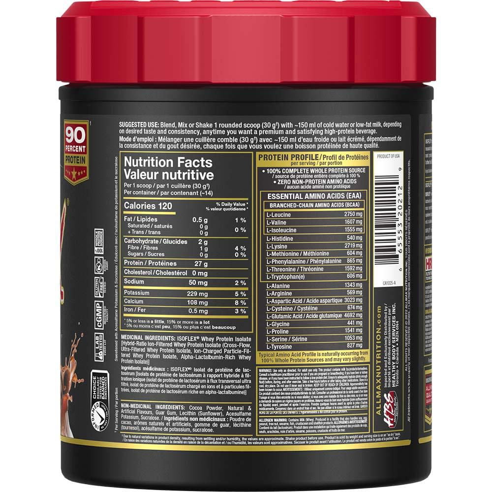 Allmax ISOFLEX Pure Whey Protein Isolate Chocolate Powder
