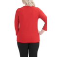 thumbnail image 3 of Alia Women's 3/4 Sleeve Solid Ripple Knit Top, 3 of 3