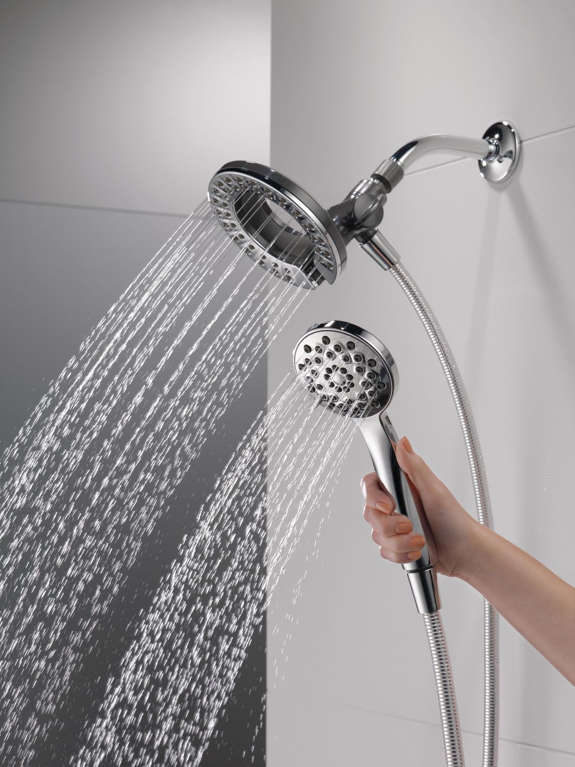 Peerless 4-Setting 2-in-1 Shower Head and Hand Shower Combo in