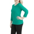 thumbnail image 2 of Alia Women's 3/4 Sleeve Solid Ripple Knit Top, 2 of 3