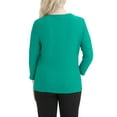 thumbnail image 3 of Alia Women's 3/4 Sleeve Solid Ripple Knit Top, 3 of 3