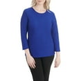 thumbnail image 1 of Alia Women's 3/4 Sleeve Solid Ripple Knit Top, 1 of 3