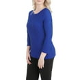 thumbnail image 2 of Alia Women's 3/4 Sleeve Solid Ripple Knit Top, 2 of 3