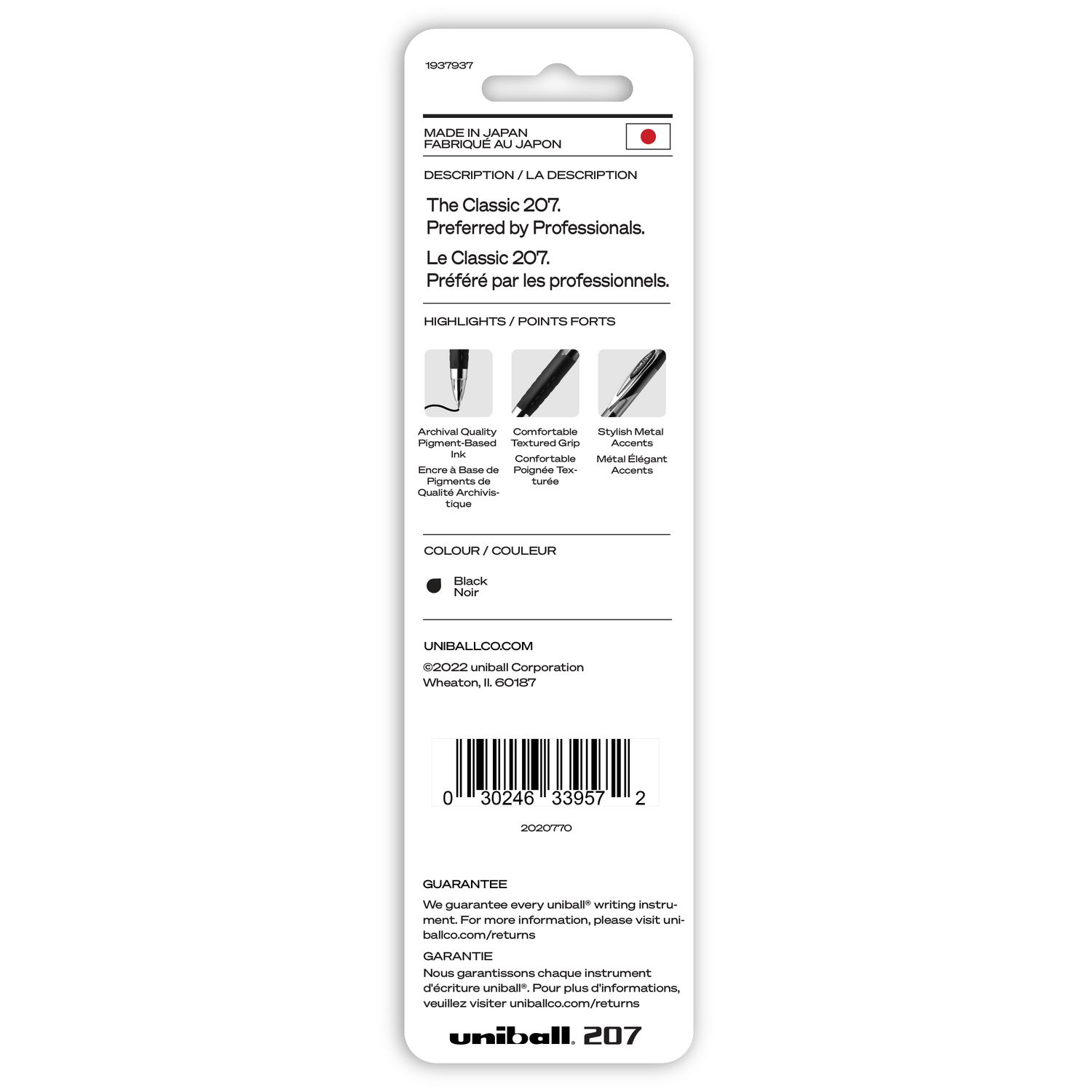 uniball™ 207 Retractable Gel Pens, Medium Point (0.7mm), Black, 2