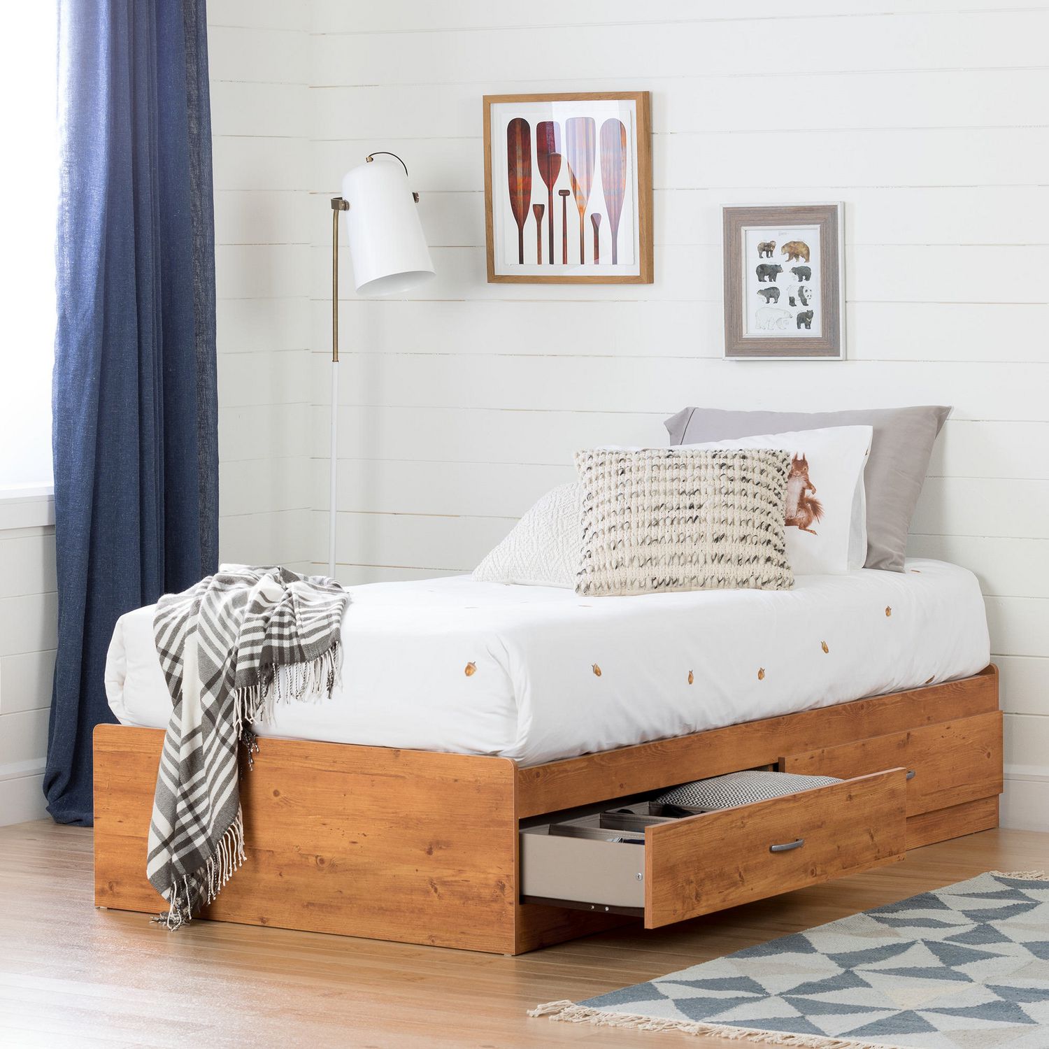 South Shore Logik Twin Storage Bed 39 With 2 Drawers Country
