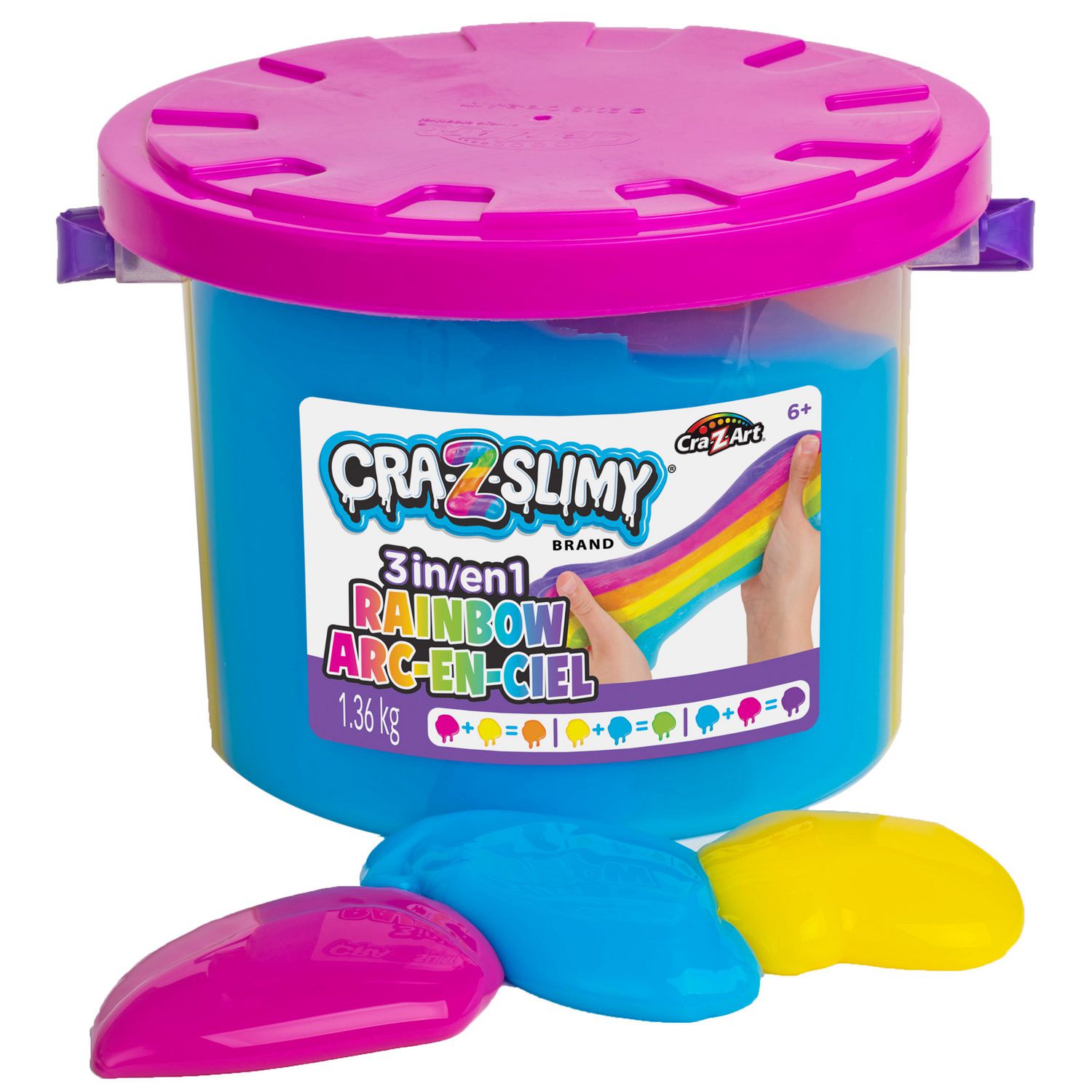 Cra-Z-Art Cra-Z-Slimy 3 in 1 Rainbow Slime Bucket, Slime Kit for