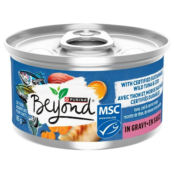 Beyond Wild Caught Tuna, Wild Alaskan Cod & Carrot Recipe in Gravy, Wet Cat Food 85 g, 85 g