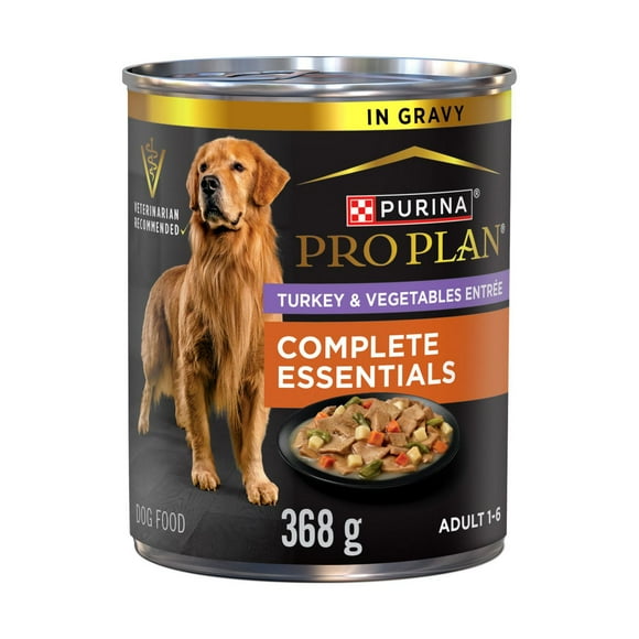 Purina Pro Plan Complete Essentials Turkey & Vegetables Entrée Slices in Gravy, Wet Dog Food 368 g