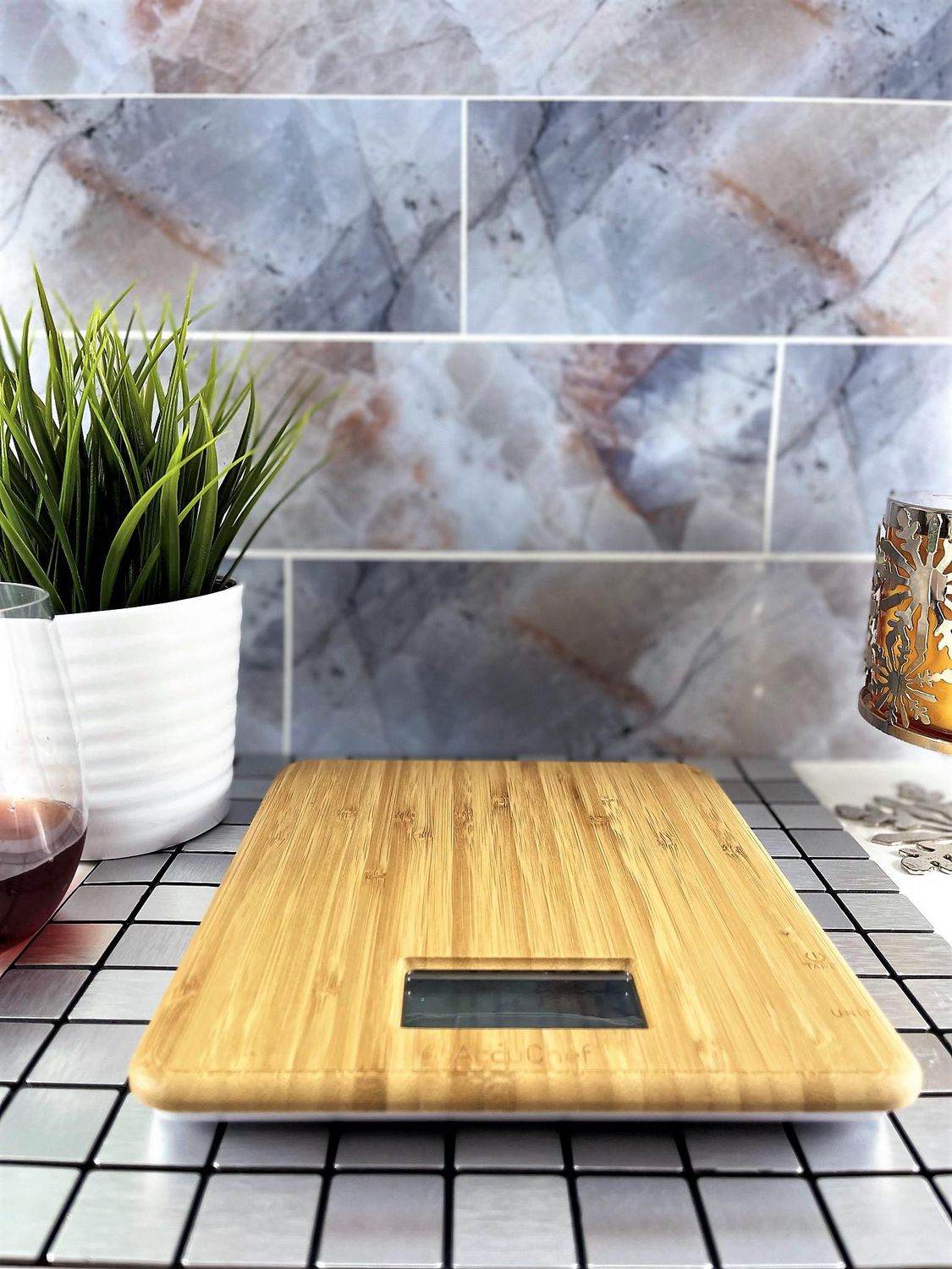 AccuChef Bamboo Kitchen Scale, 11lb/5kg Capacity 