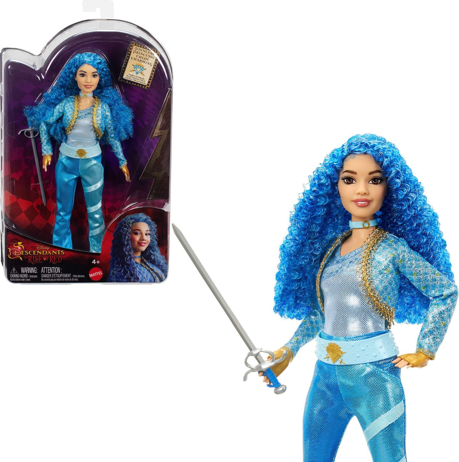 Disney Descendants The Rise of Red Fashion Doll Princess Chloe Charming Daughter of Cinderella Walmart