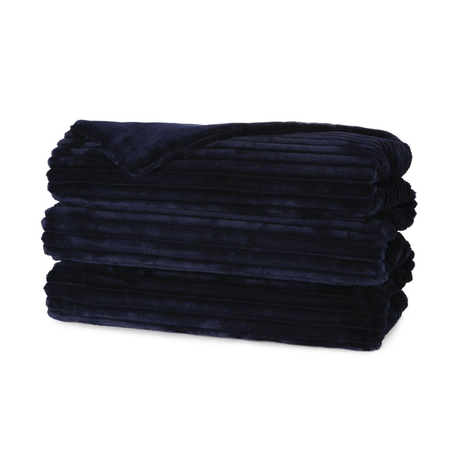 Sunbeam® Striped Velvet Heated Throw, Blue Walmart Canada
