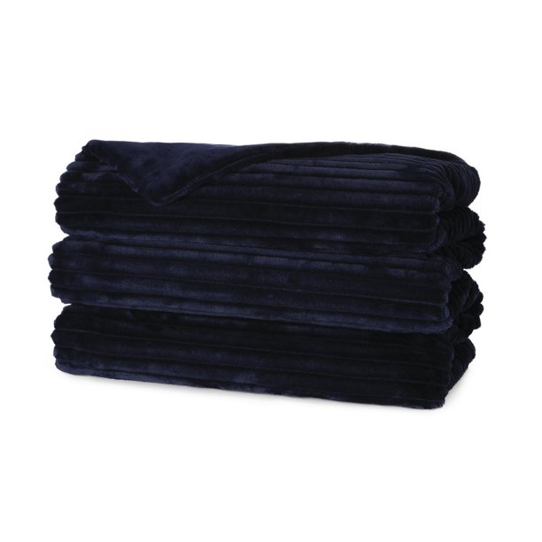 Sunbeam® Striped Velvet Heated Throw, Blue Walmart.ca