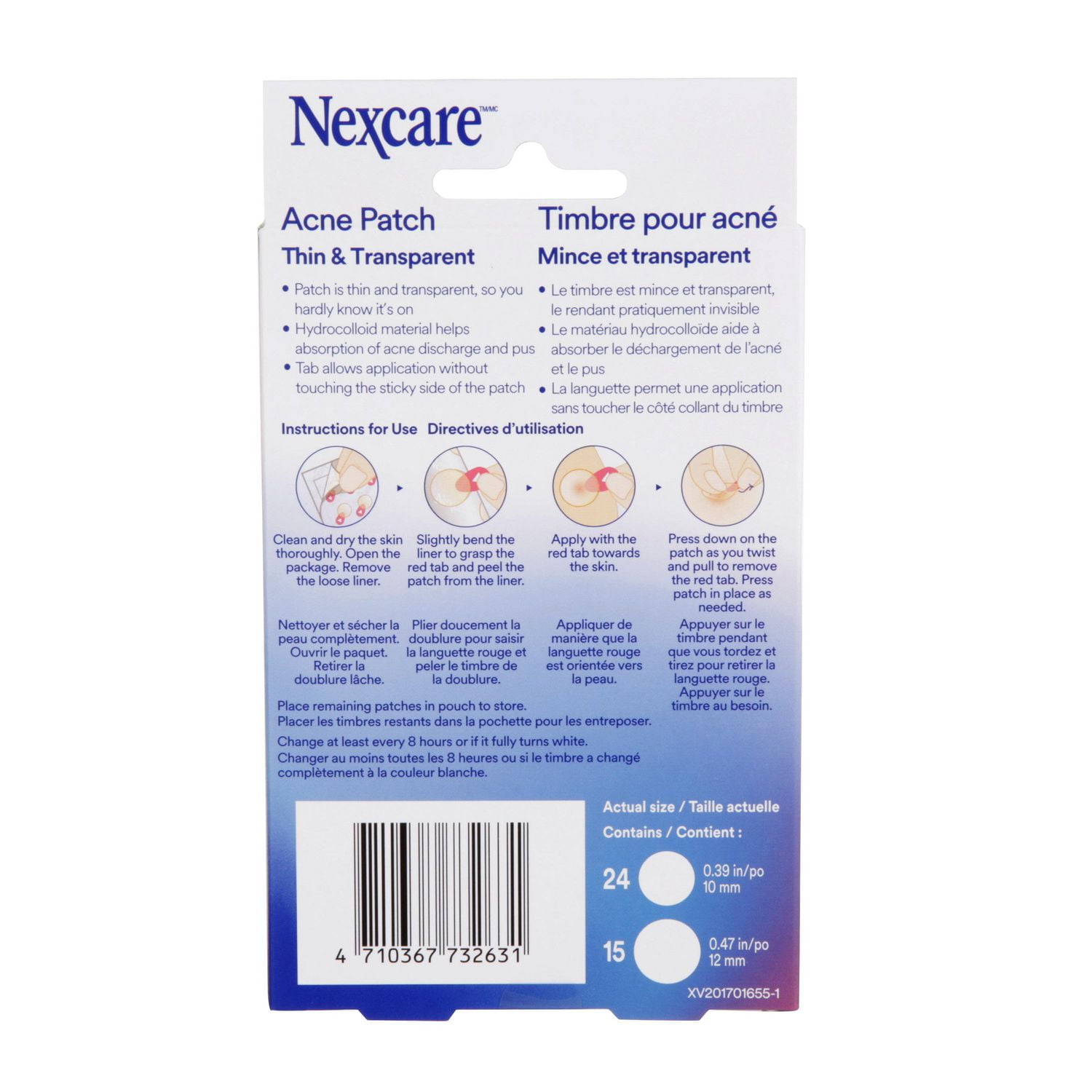 Timbre pour acné mince et transparent BA-039-CA Nexcare(MC