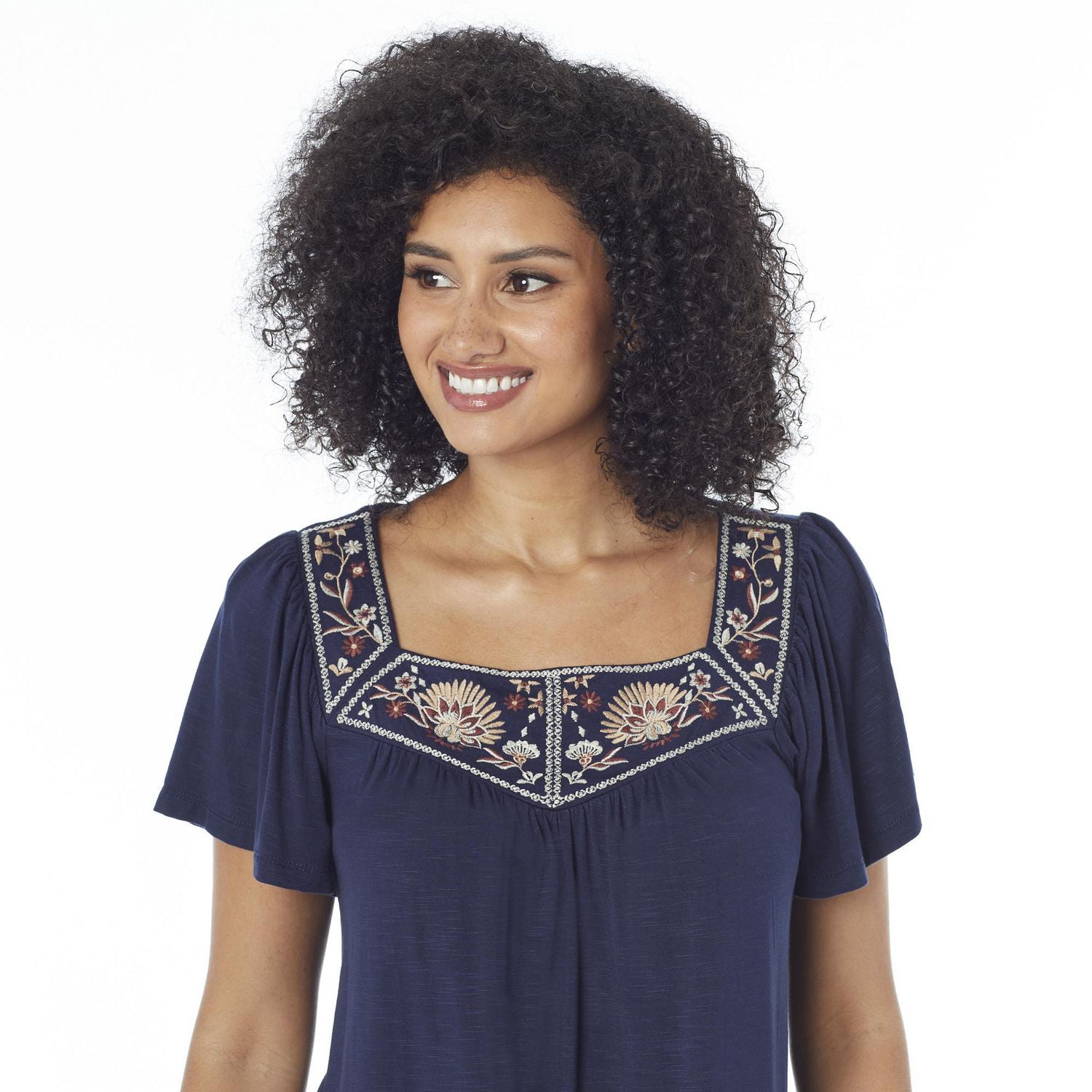 Ivy Women's Flutter Sleeve Square Neck Knit Top