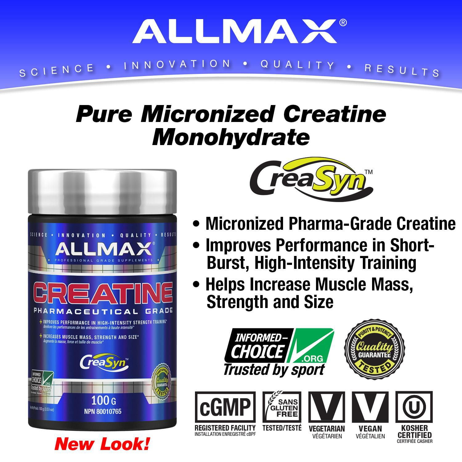 Allmax Creatine Supplements, 100 g