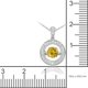 Collier dansant Pure à citrine de 3/4 carat PBT en forme de cercle entourée de corindons blancs montée dans de l’argent sterling 925 - 5 mm – image 2 sur 3