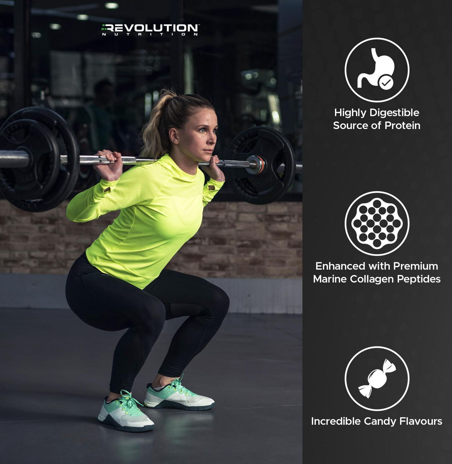 Revolution Nutrition, Splash Clear Isolate Protein, Poudre d’Isolat de Whey 100 % Clair, 24 g de Protéines par Dosette, Zéro Sucre, Zéro Glucide, Saveur Candy, Collagène, 667 g, Pêche Candy (23 Portions)