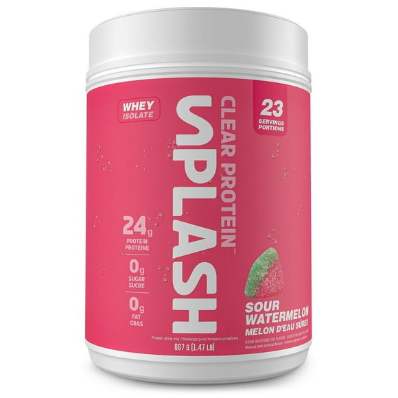 Revolution Nutrition, Splash Clear Isolate Protein, 100% Clear Whey Isolate Powder, 24g of Protein Per Scoop, Zero Sugar, Zero Carb, Candy Flavour, Collagen, 667g, Sour Watermelon (23 Servings)