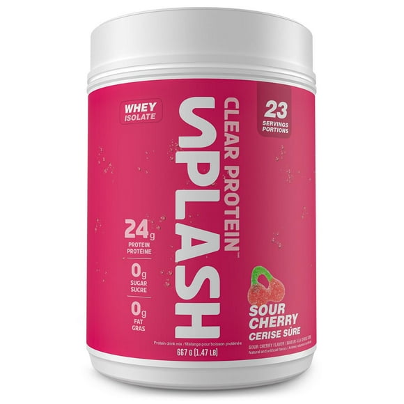 Revolution Nutrition, Splash Clear Isolate Protein, 100% Clear Whey Isolate Powder, 24g of Protein Per Scoop, Zero Sugar, Zero Carb, Candy Flavour, Collagen, 667g, Sour Cherry (23 Servings)