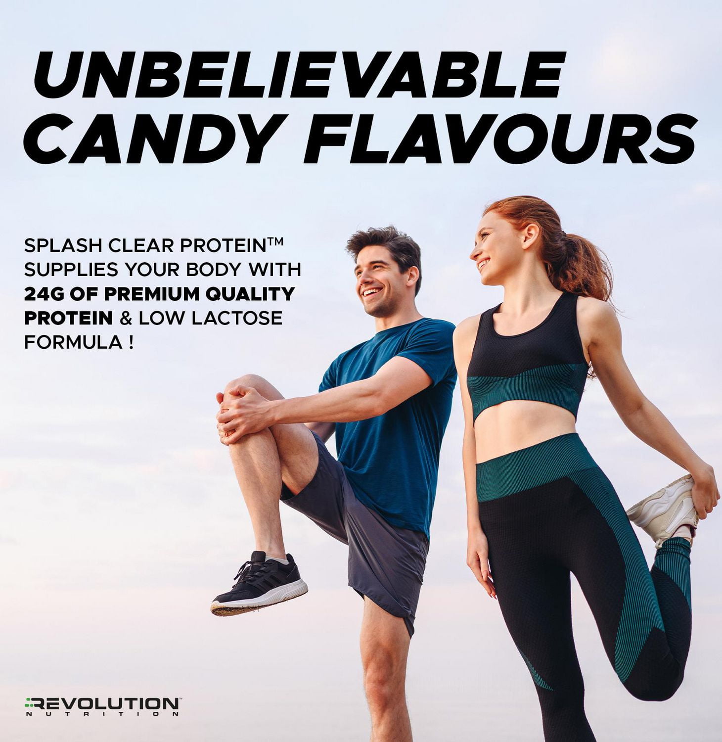 Revolution Nutrition, Splash Clear Isolate Protein, Poudre d’Isolat de Whey 100 % Clair, 24 g de Protéines par Dosette, Zéro Sucre, Zéro Glucide, Saveur Candy, Collagène, 667 g, Pêche Candy (23 Portions)
