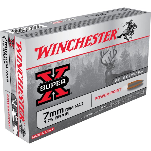 Winchester Munition Super-X Power-Point Rem Mag de 7 mm, 175 grain
