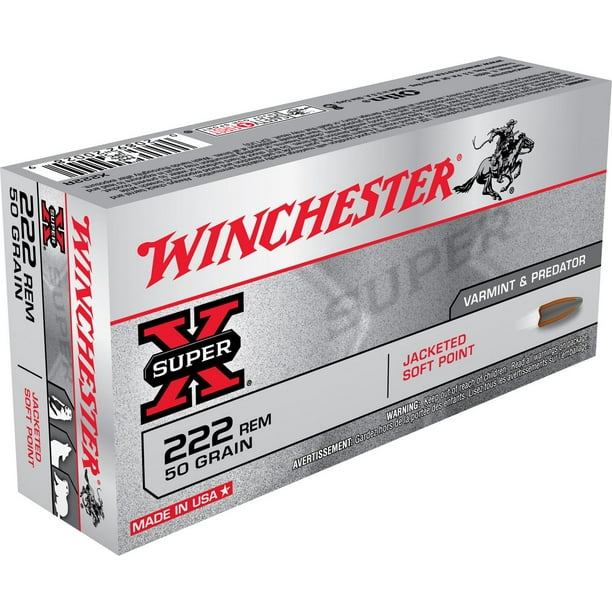 Winchester Munition Balle blindée à pointe souple Super-X 222 Rem, 50 grains