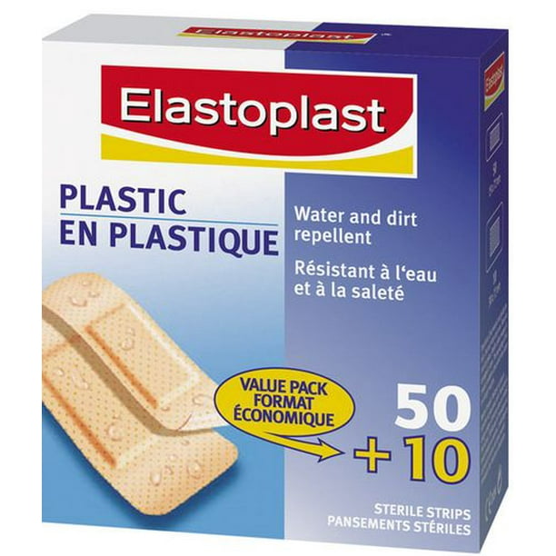 Pansements Elastoplast en plastique - boîte de 50+10