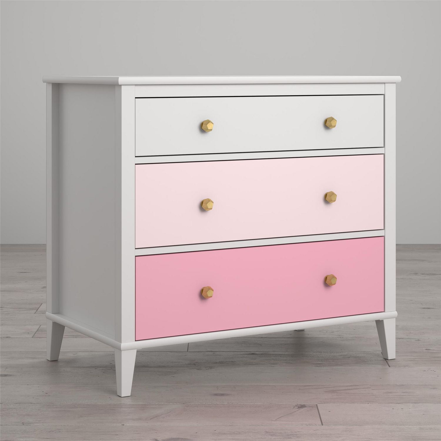 Monarch Hill Poppy White 3 Drawer Dresser Pink Drawers Walmart Canada