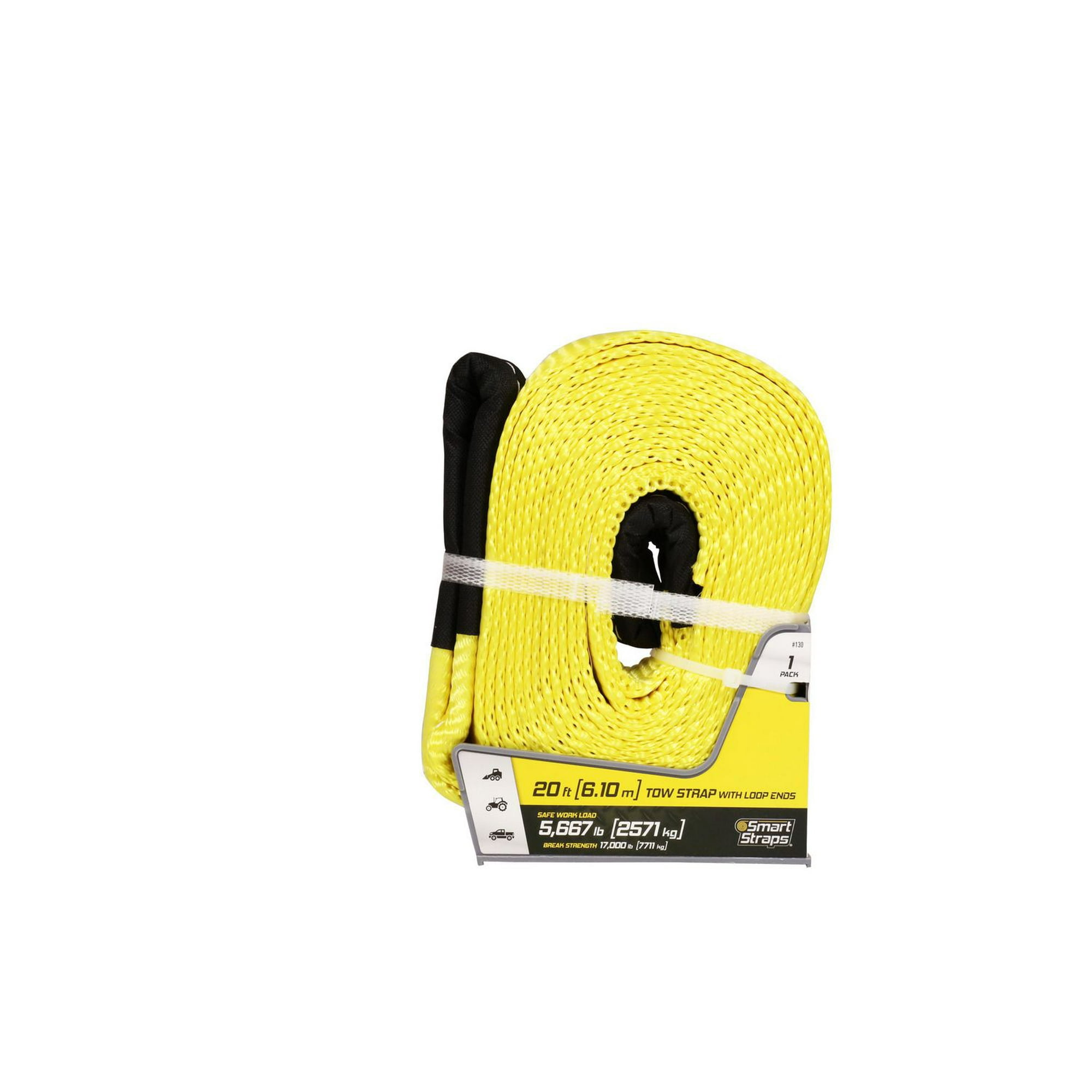 SmartStraps Tow Strap with Loop Ends, 20 ft., 17,000 lb.