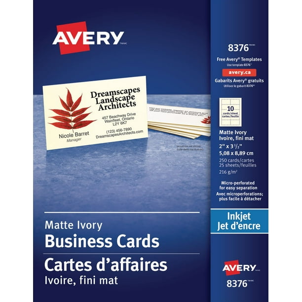 Avery® Carte d'affaires perforées