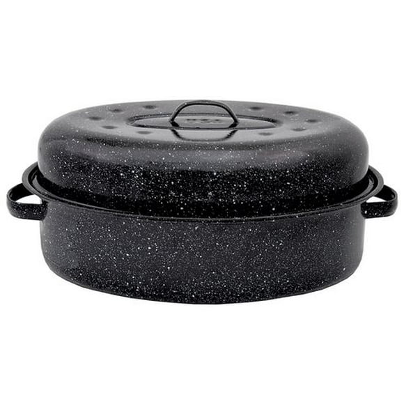 Granite Ware Oval Roaster with Lid, 18 inch