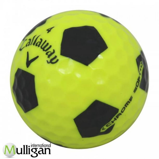 Mulligan - 12 balles de golf récupérées Callaway Chrome Soft Truvis 5A, Jaune
