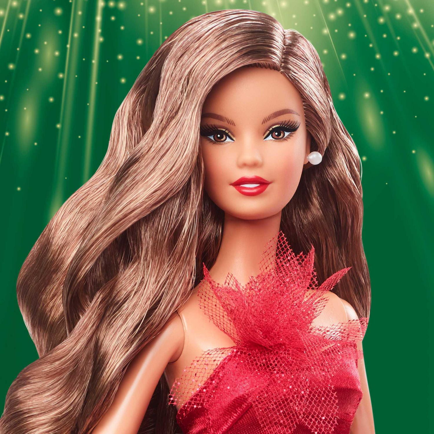 Barbie Signature 2022 Holiday Collector Doll Light Brown Wavy Hair Walmart