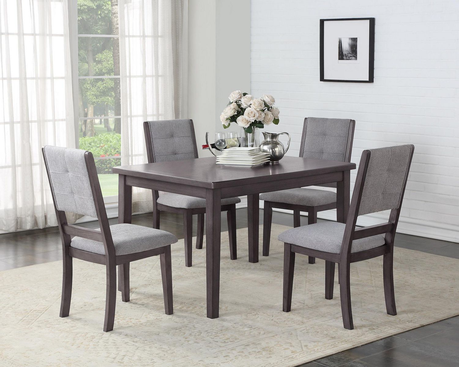 Topline Home Furnishings Grey Upholstered Side Chairs | Walmart Canada