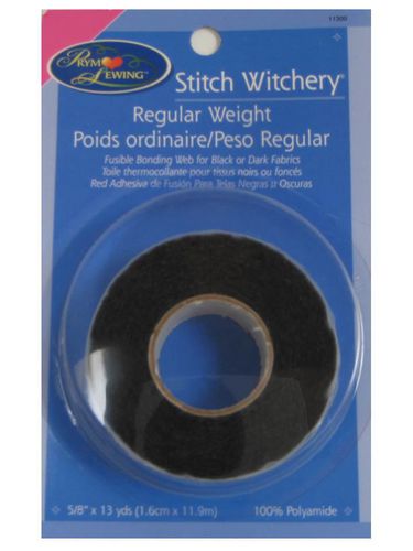 Stitch Witchery Fusible Bonding Web, Regular Weight, Black, 1