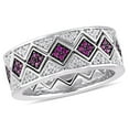 thumbnail image 1 of Miabella Created Ruby and Created White Sapphire Sterling Silver 3-Piece Stacking Ring Set, 1 of 4