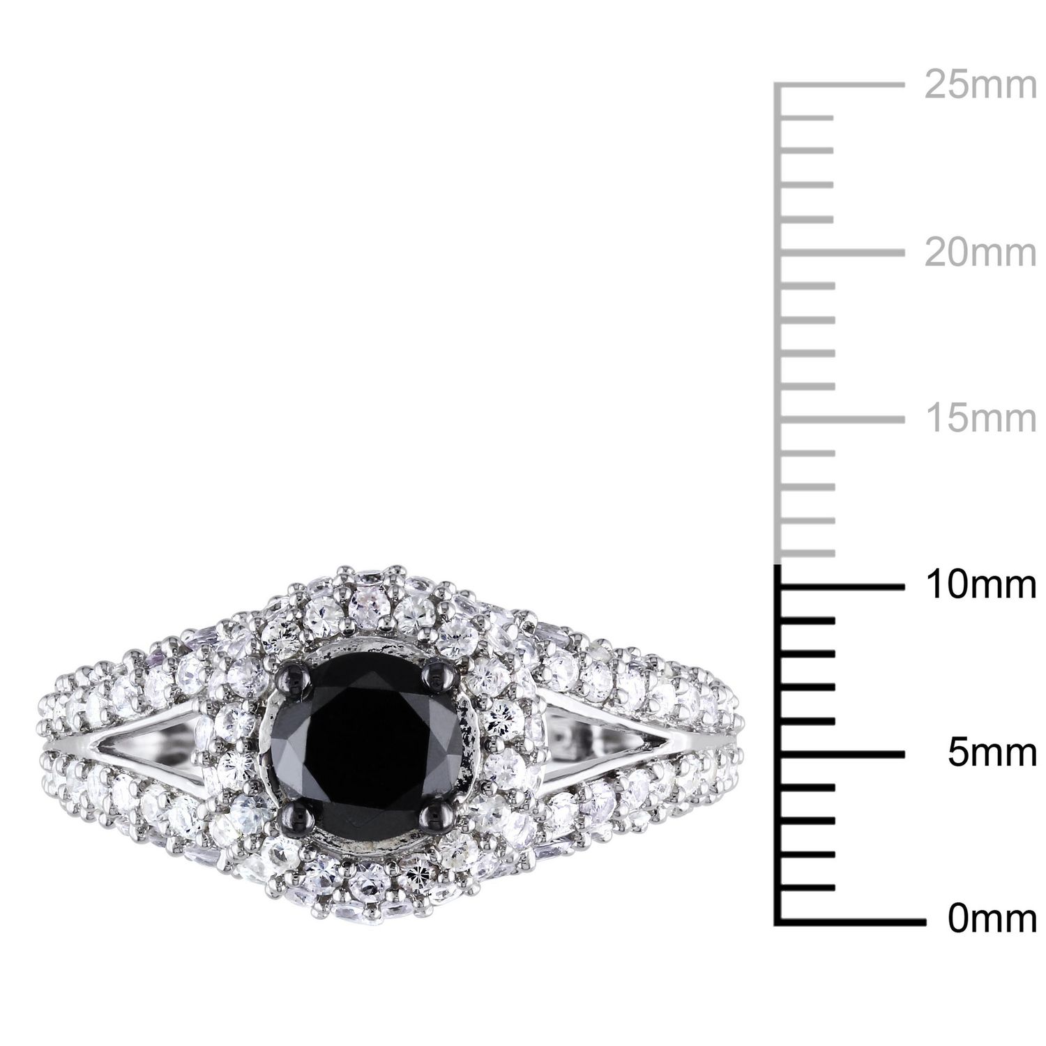 Miabella 1 Carat T.W. Black Diamond and Created White Sapphire