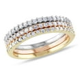 thumbnail image 1 of Miabella 5/8 Carat T.W. Diamond Three-Tone Sterling Silver 3-Piece Stackable Ring Set, 1 of 4