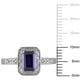 Bague auréole Miabella avec saphir synthétiques et accents de diamants en argent sterling – image 3 sur 4