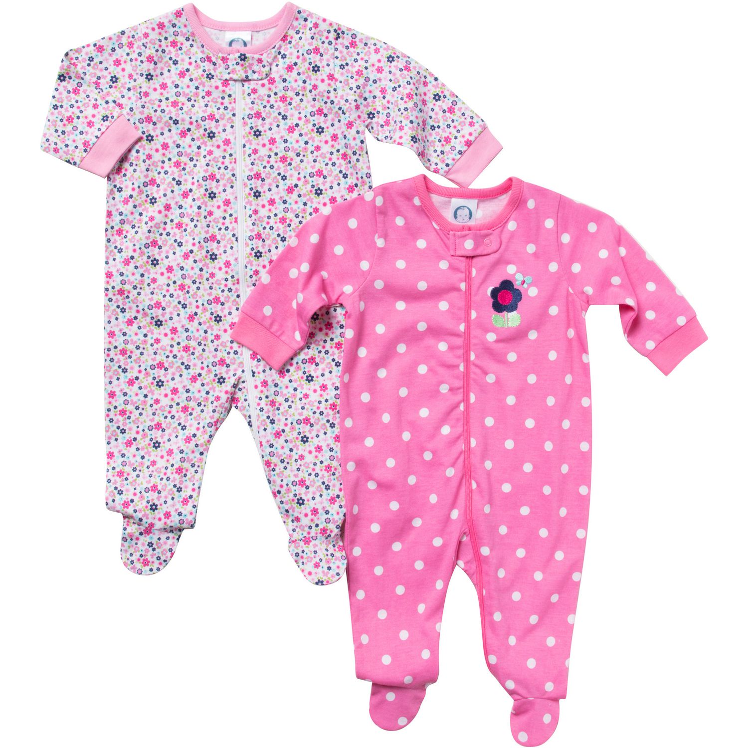 Gerber Childrens Wear Gerber 2-Pack Zip-Front Sleep 'n Play Wear - Girl