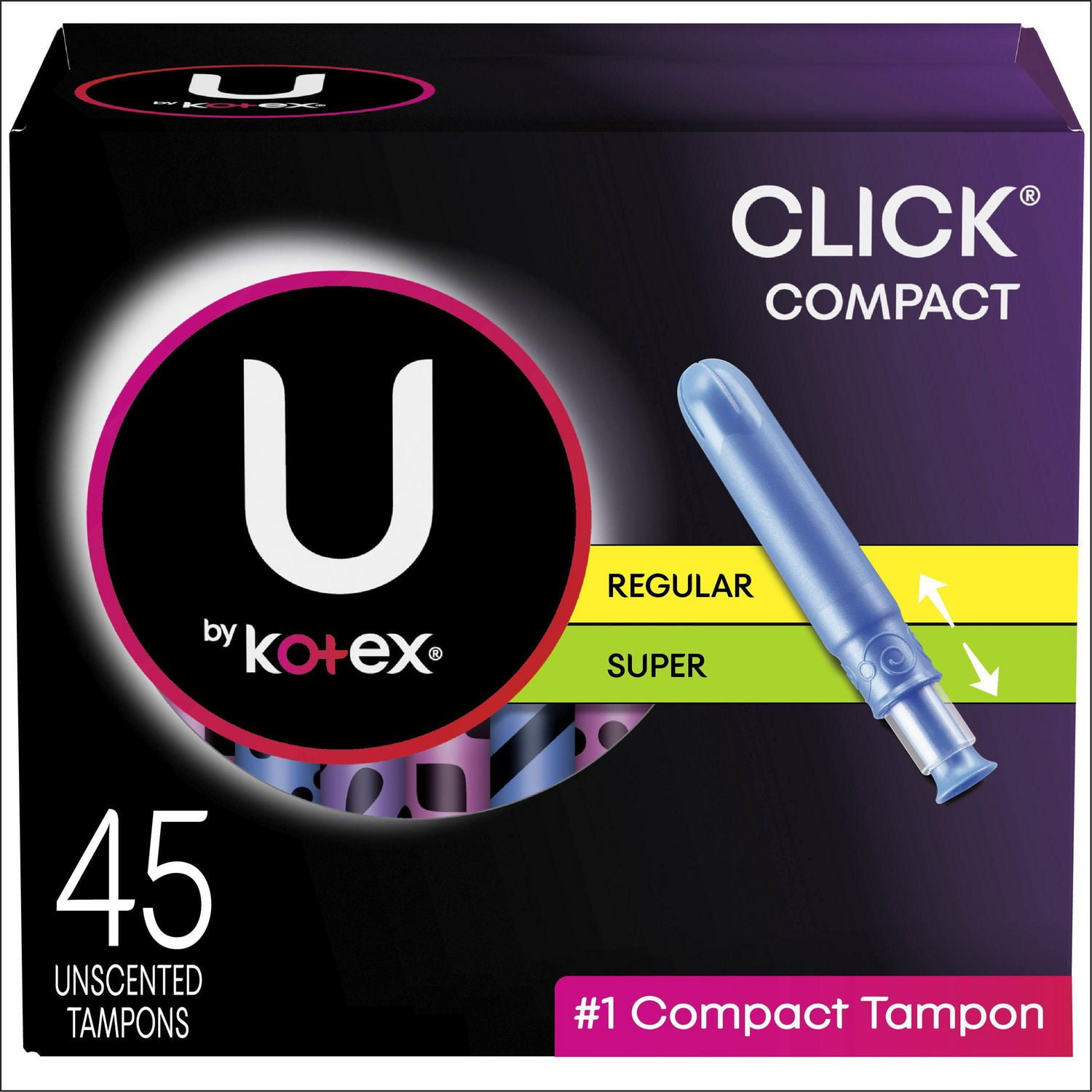 U by Kotex Click Compact, Tampons, Multipack, Régulier / Super