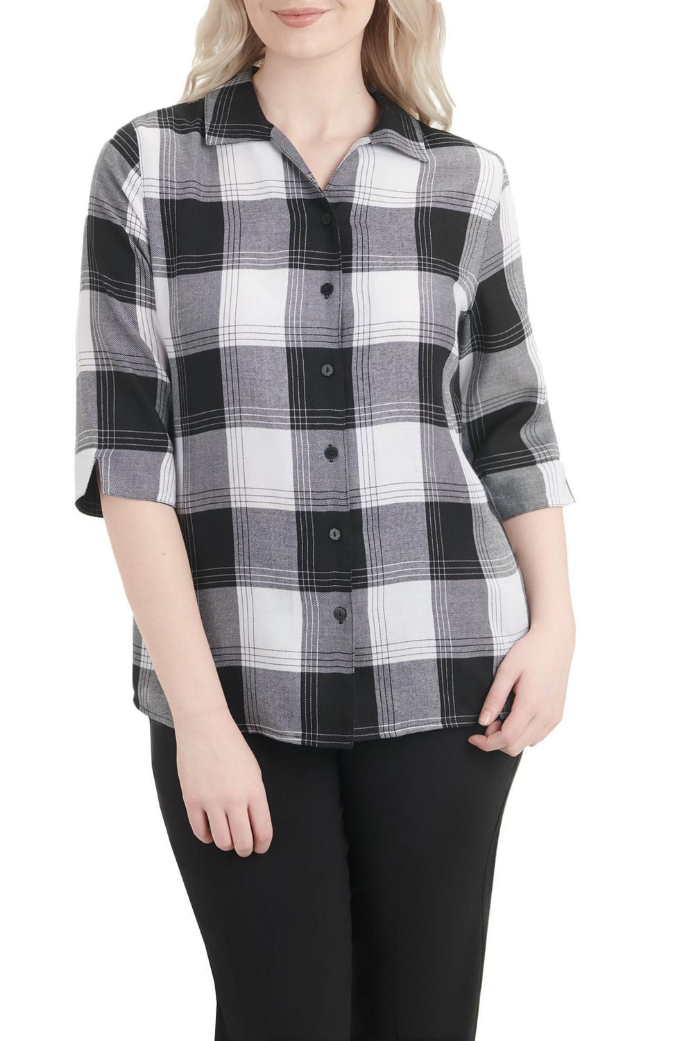 Alia Women's 3/4 Sleeve Button Front Shirt
