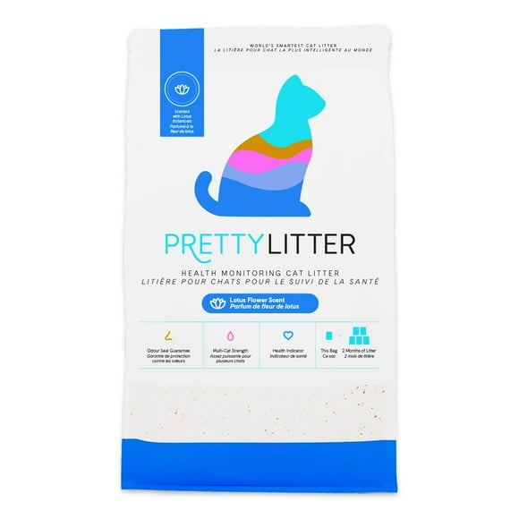 PrettyLitter Health Monitoring Cat Litter, Lotus Flower Scent, 8 lb, Lotus Flower Scent, 8 lb Bag