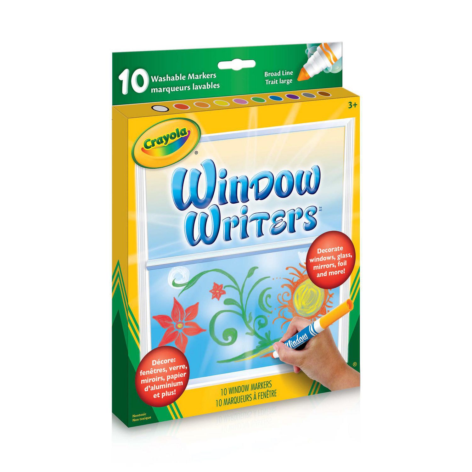 Artbox Fenêtre Marqueurs effaçable à sec Fun non-toxique Creative Fenêtre Marqueurs Paquet de 8
