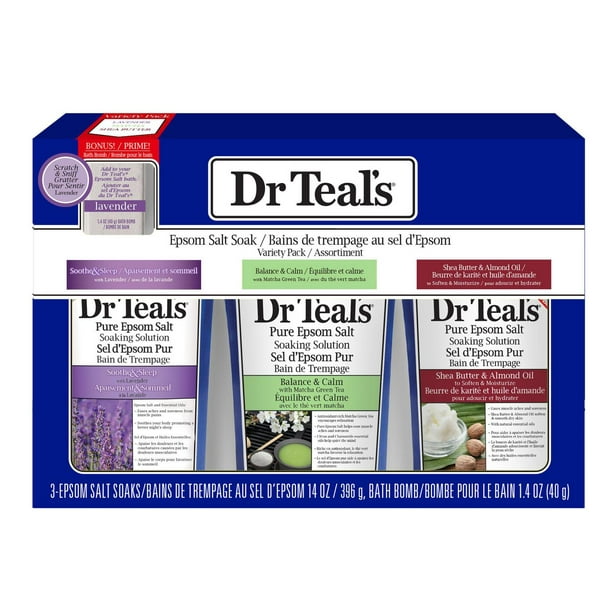 Dr Teal's Epsom Salt Trio Gift Set Lavender, Matcha, Shea Butter